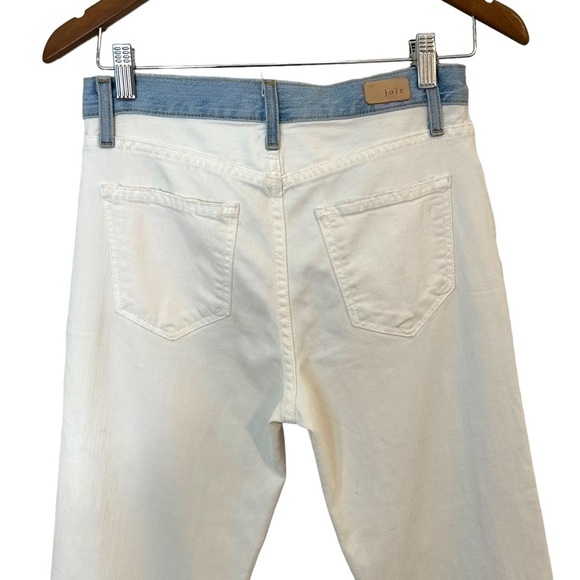 Joie *Ace Vice Versa Contrast 2 Tone Blue/White Midrise Straight Leg Jeans - Picture 10 of 14